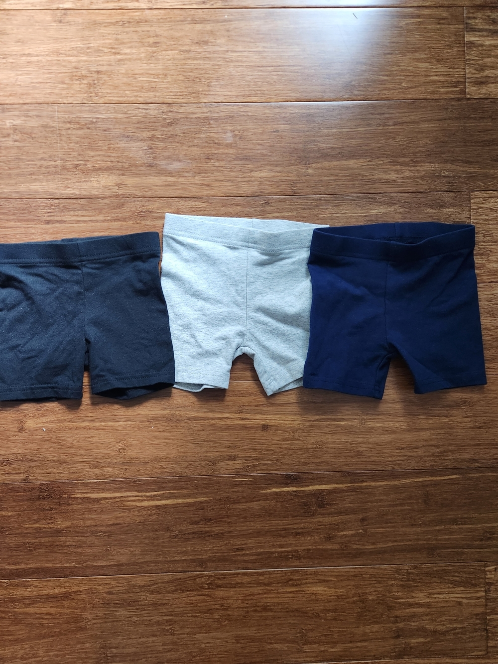 Carter's Girl's 3-Pack Girl's Stretch Cotton Bicycle Shorts Black Gray Navy, 2T